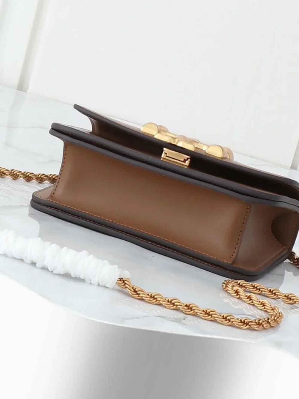 Tory Burch Eleanor Cognac Brown Leather Chain Shoulder Bag